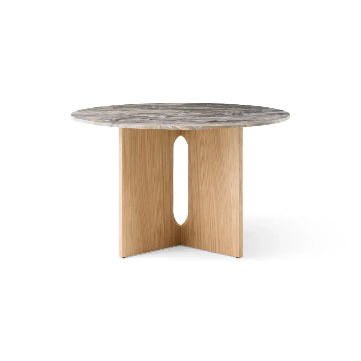 Androgyne spisebord - eik/marmor grå galakse - Ø120 cm