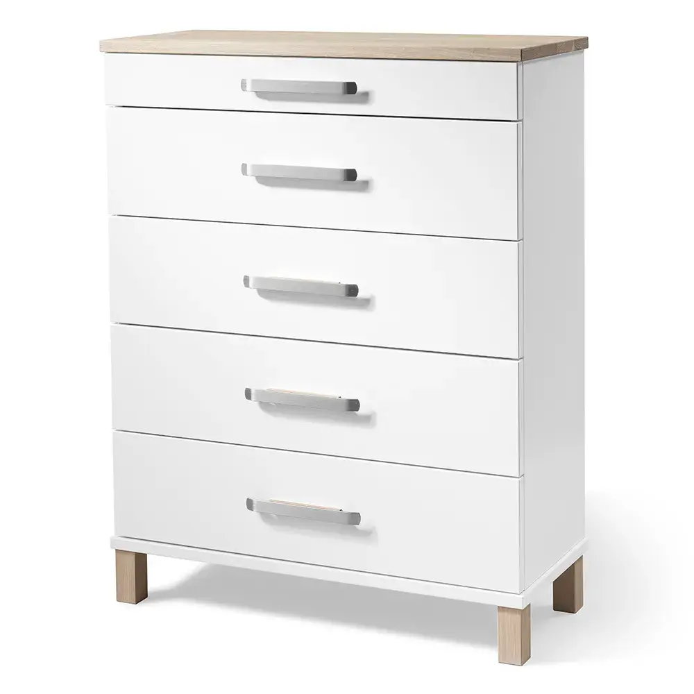 Nadja Kommode H93 B70 Hvitlakkert/Hvitoljet eik