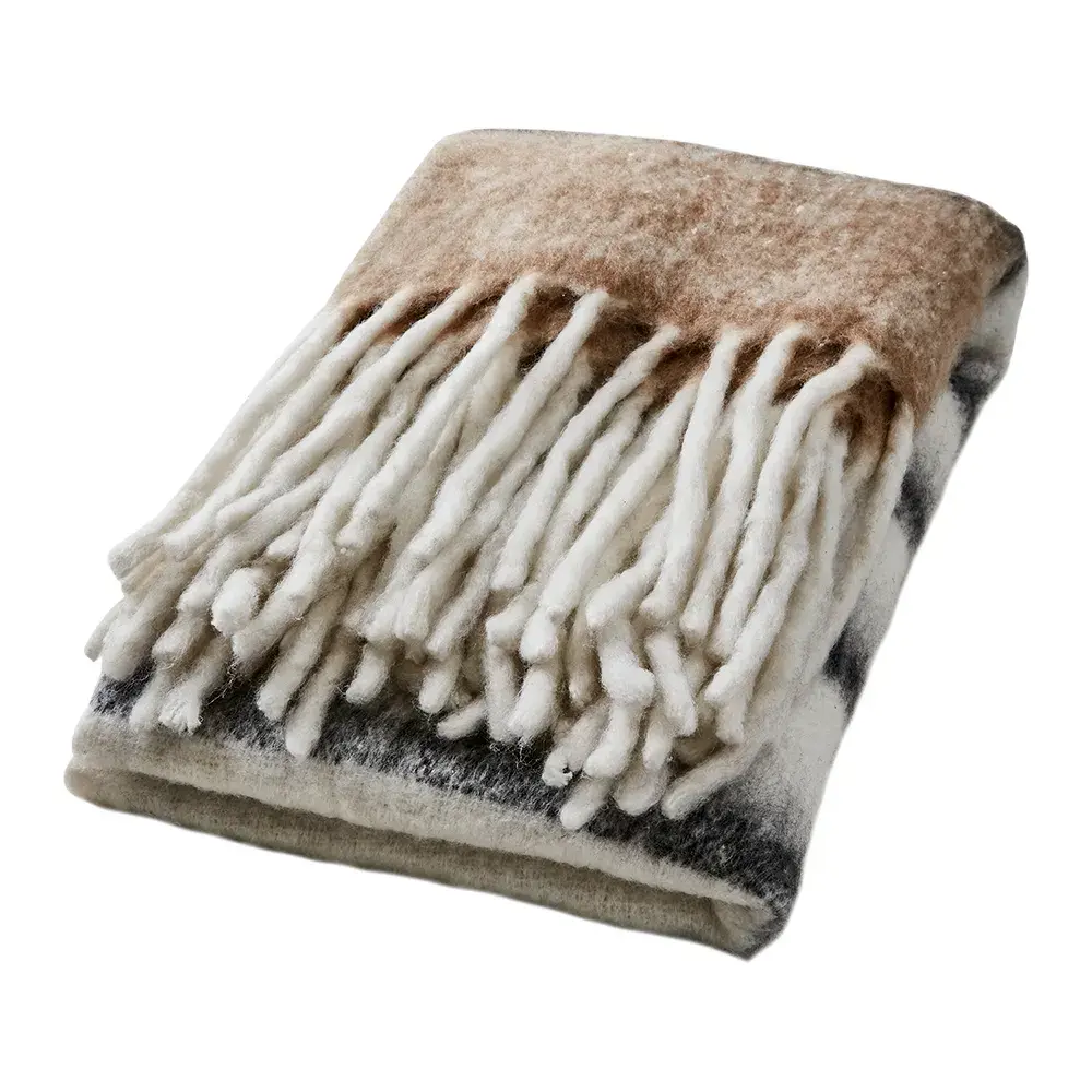 FRASSE rutete beige/svart/hvit