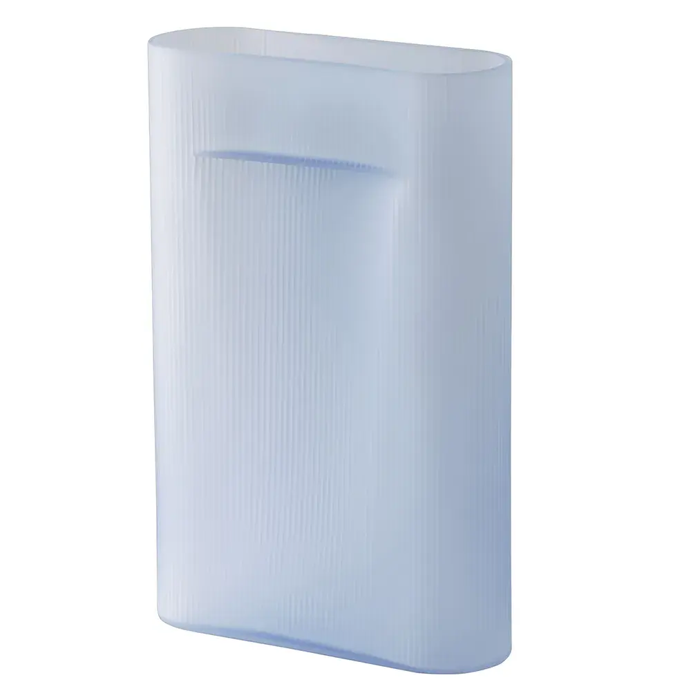 Ridge Vase H: 35 cm Light Blue Frosted