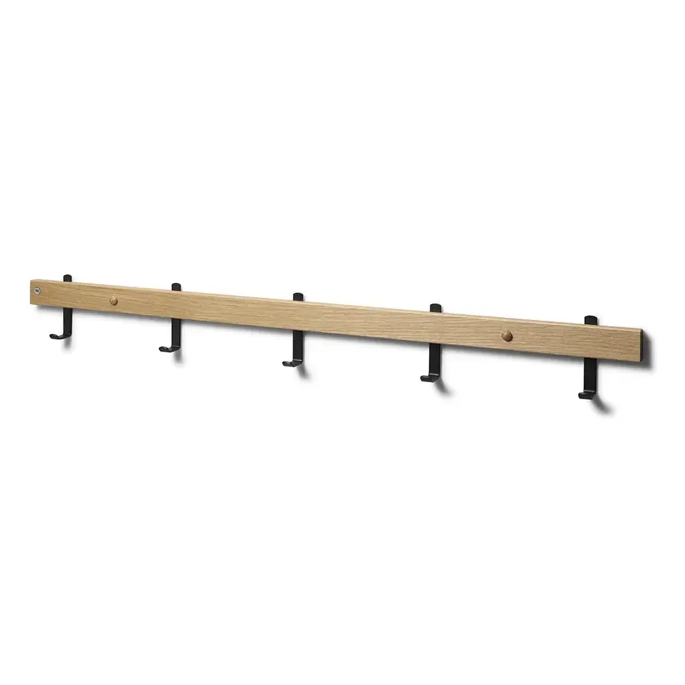 Nadja Knaggrekke 90 cm Lakkert eik/mattsvart stål