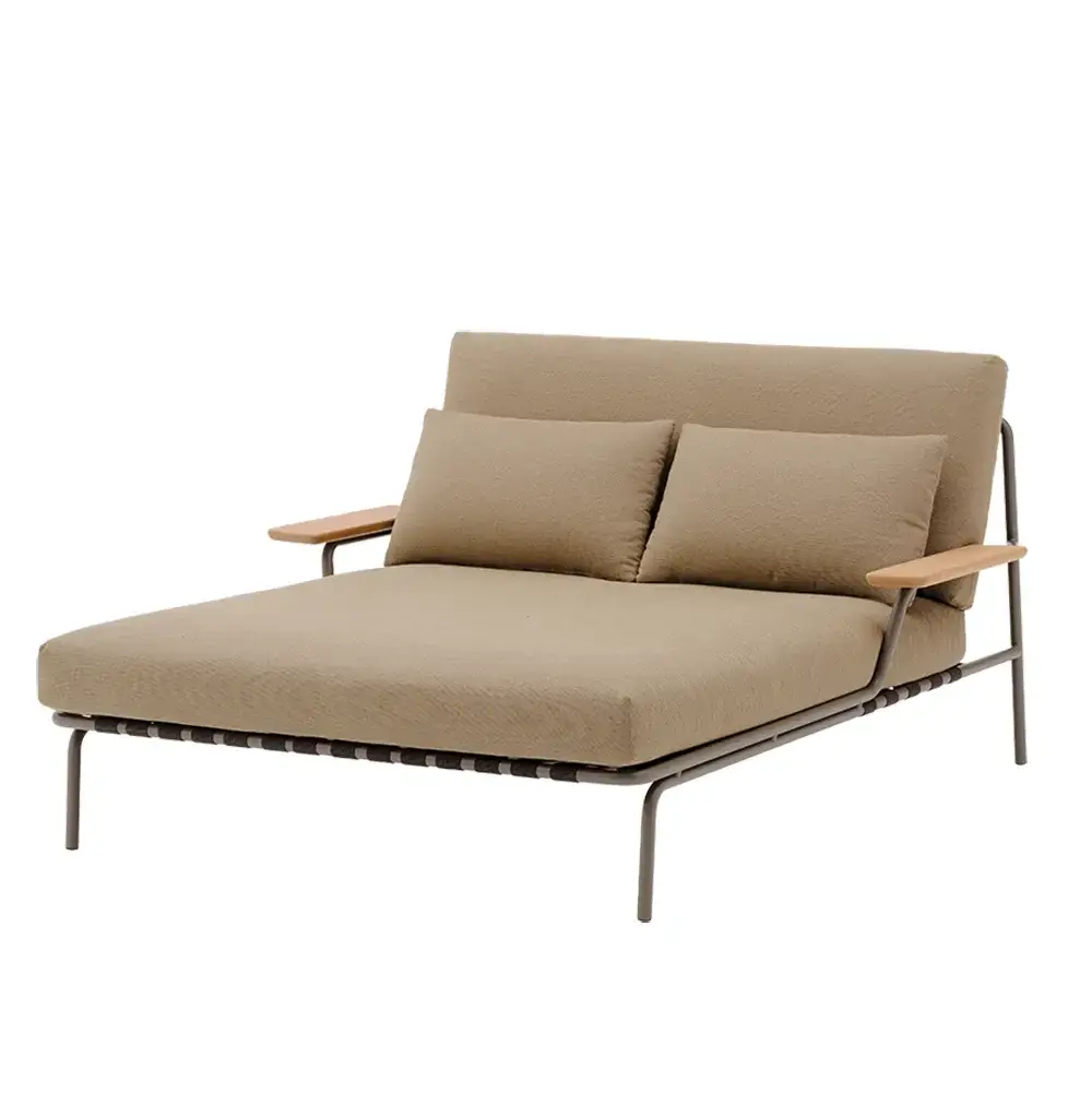 Loungebed Settle med armlener Taupe