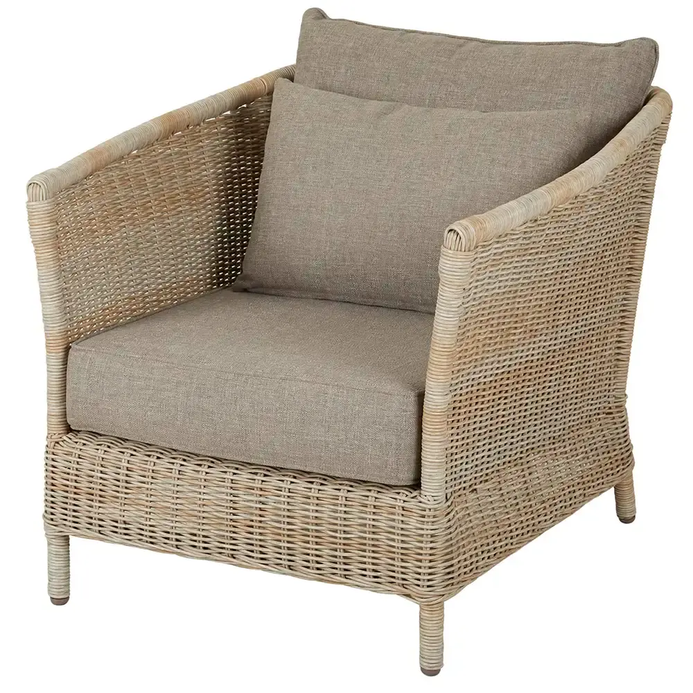 Aster Lenestol beige kunstrotting inkl. puter Brafab