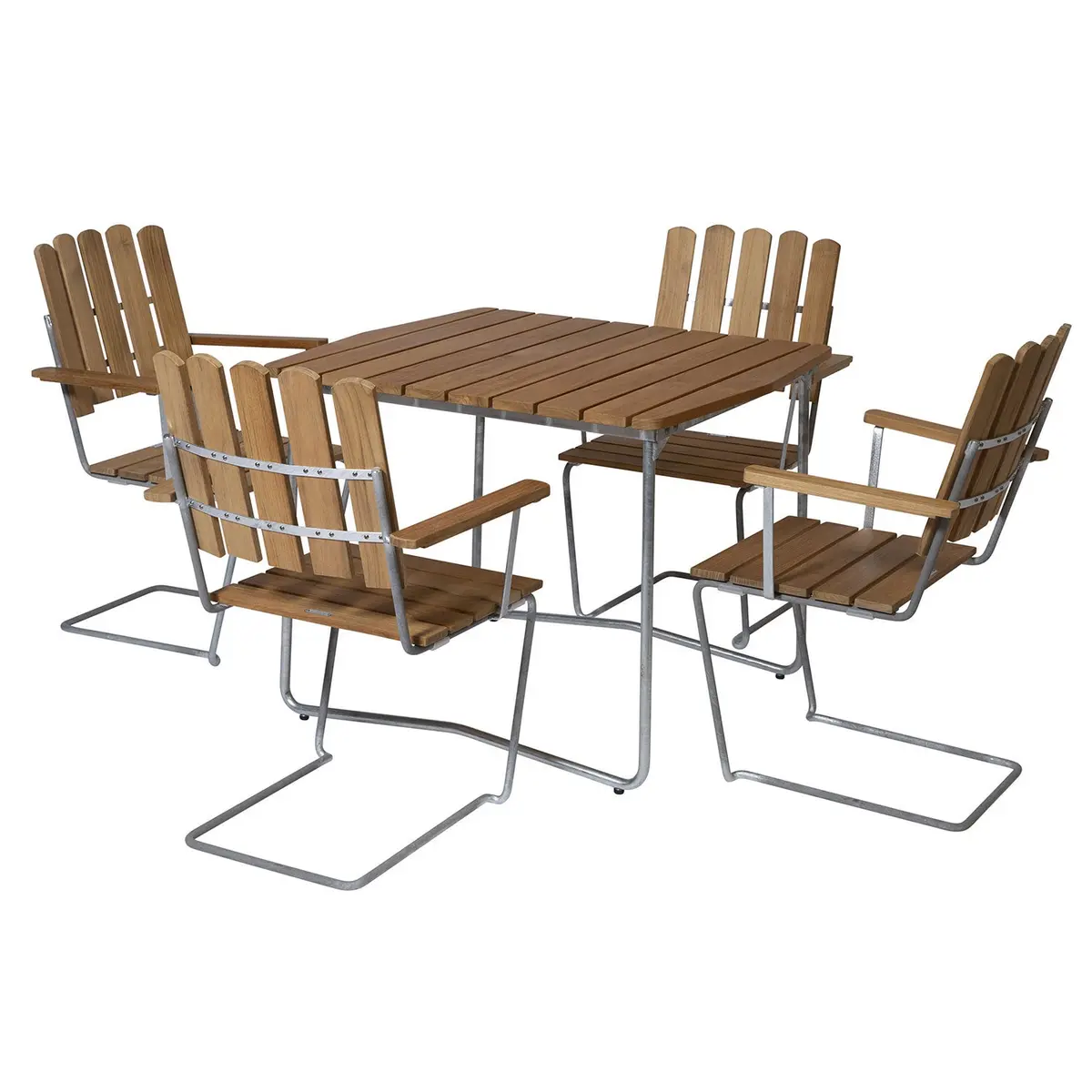Spisegruppe B31 84 cm og A2 teak Grythyttan Stålmöbler