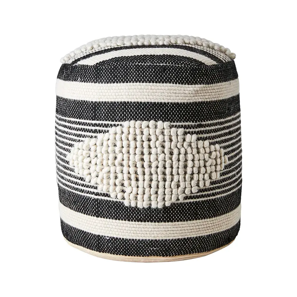 MINNA puff svart/elfenben