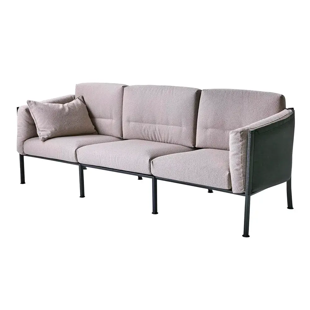 DELUX Sofa - Teddy Beige/ Svart