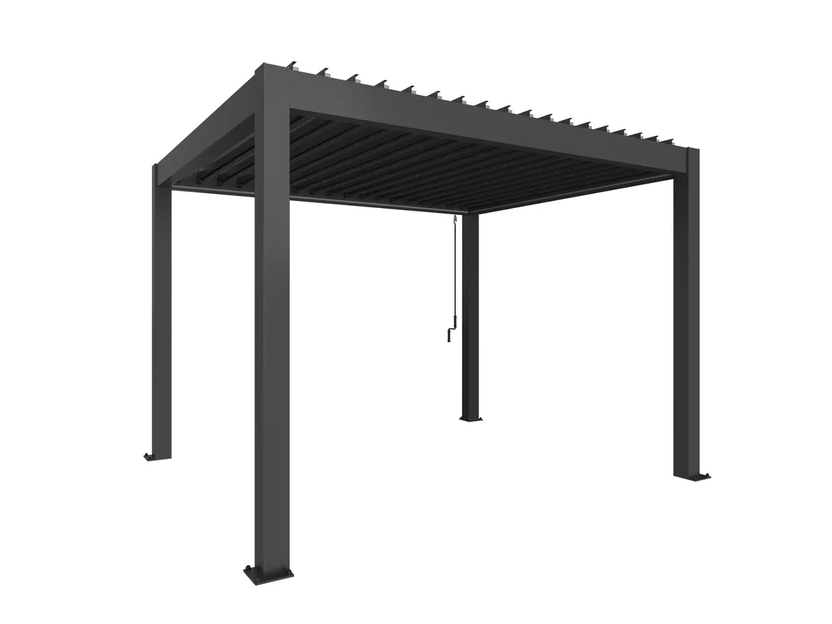 Pergola størrelse 3,5 x 3 metallic mørkegrå