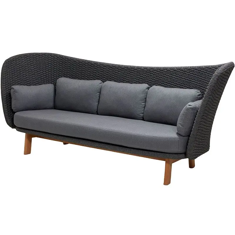 Peacockvingesofa mørkegrå inkludert puter