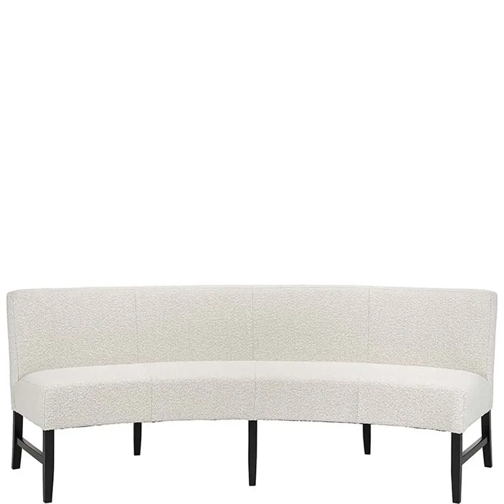 GISELLE spisesofa avrundet - 220 cm, Nobu bouclé creme