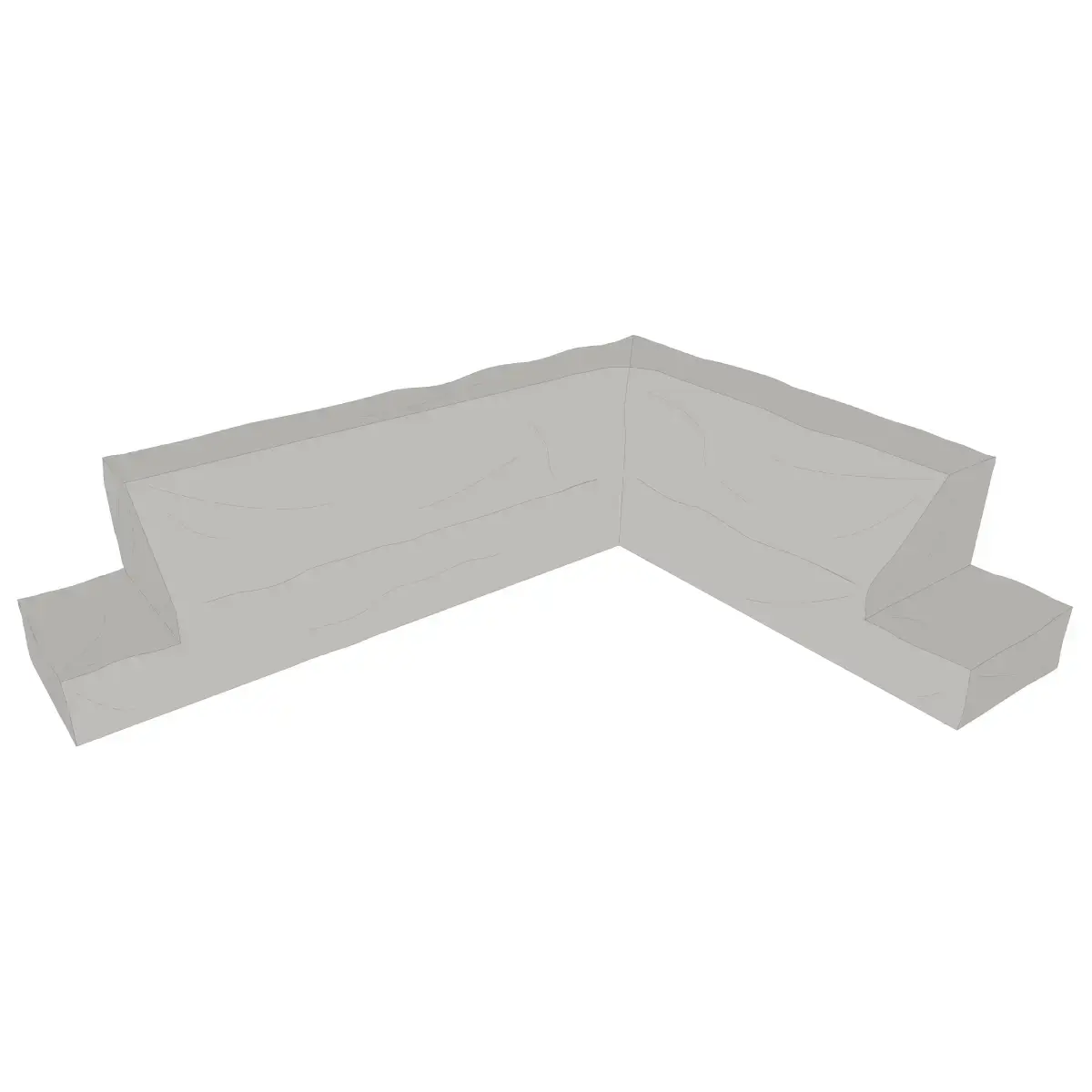 Møbeltrekk til hjørnesofa 74 x 269/339 cm, grå polyester