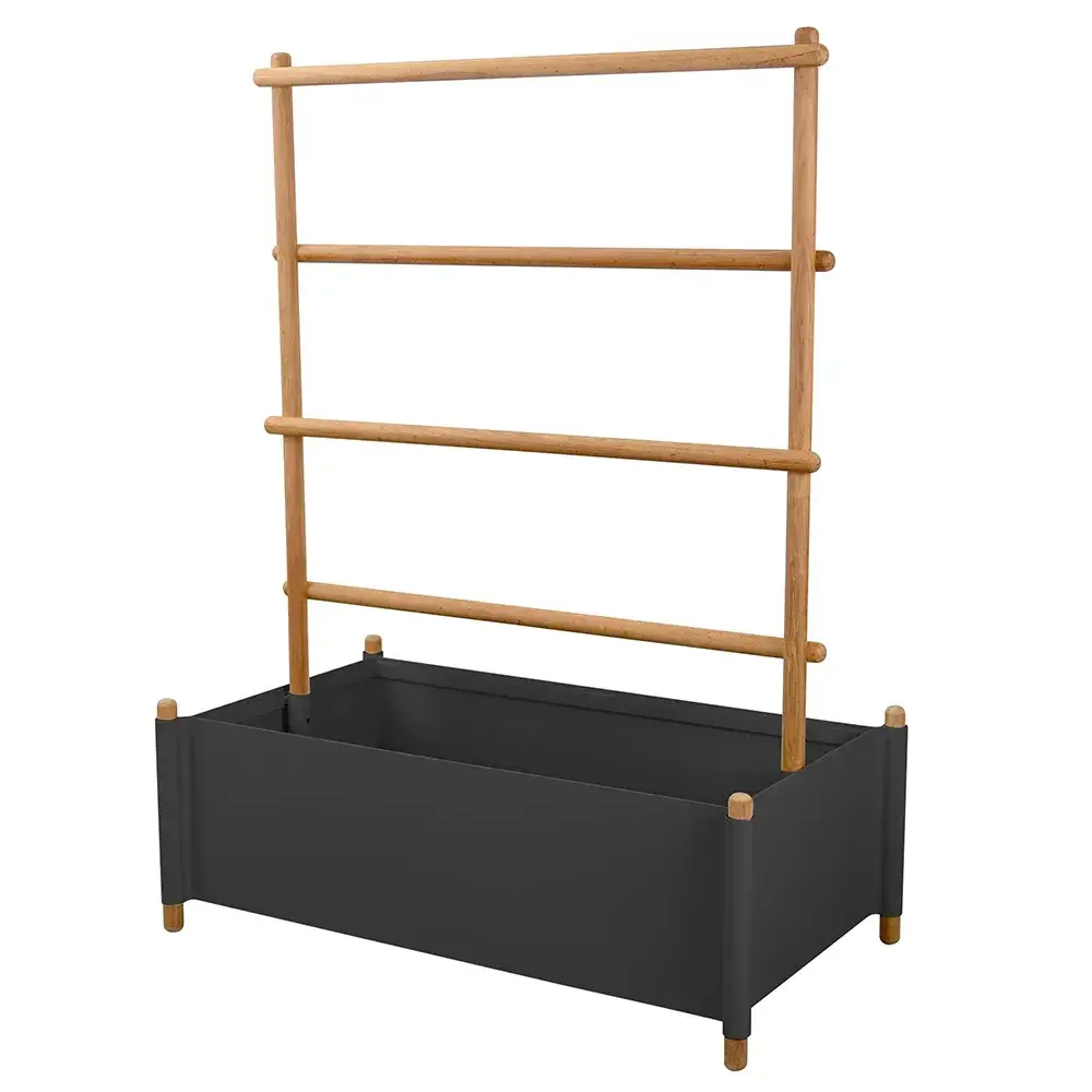Sticks planter 103x58 cm med stativ Teak/ Grey
