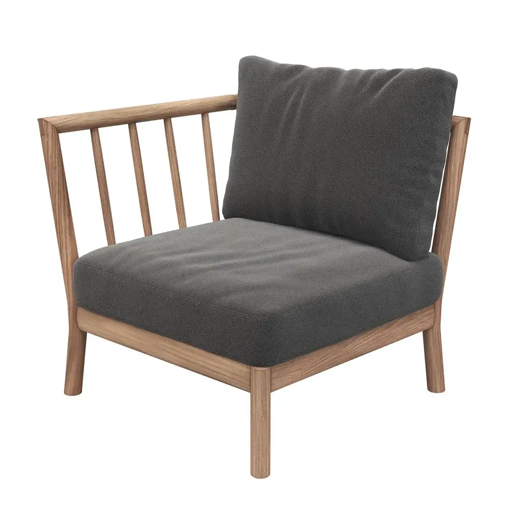 Tradition End Module Charcoal/Teak