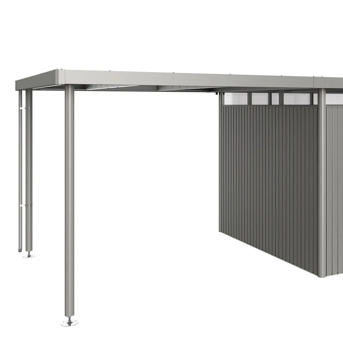 Highline hagebod med sidetak størrelse h4 metallic kvartsgrå Biohort