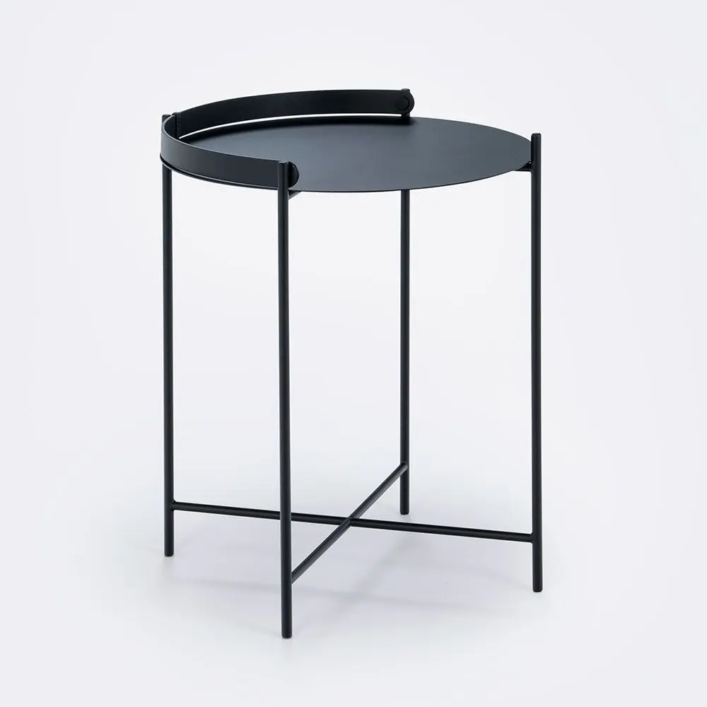 Edge sidebord 46 cm svart stål
