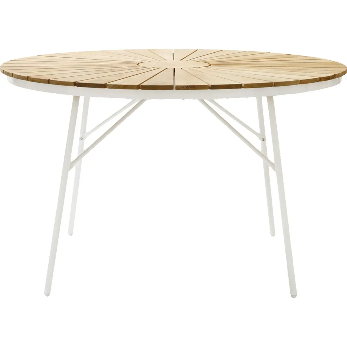 Hard & Ellen 130 cm havebord hvid/teaktræ