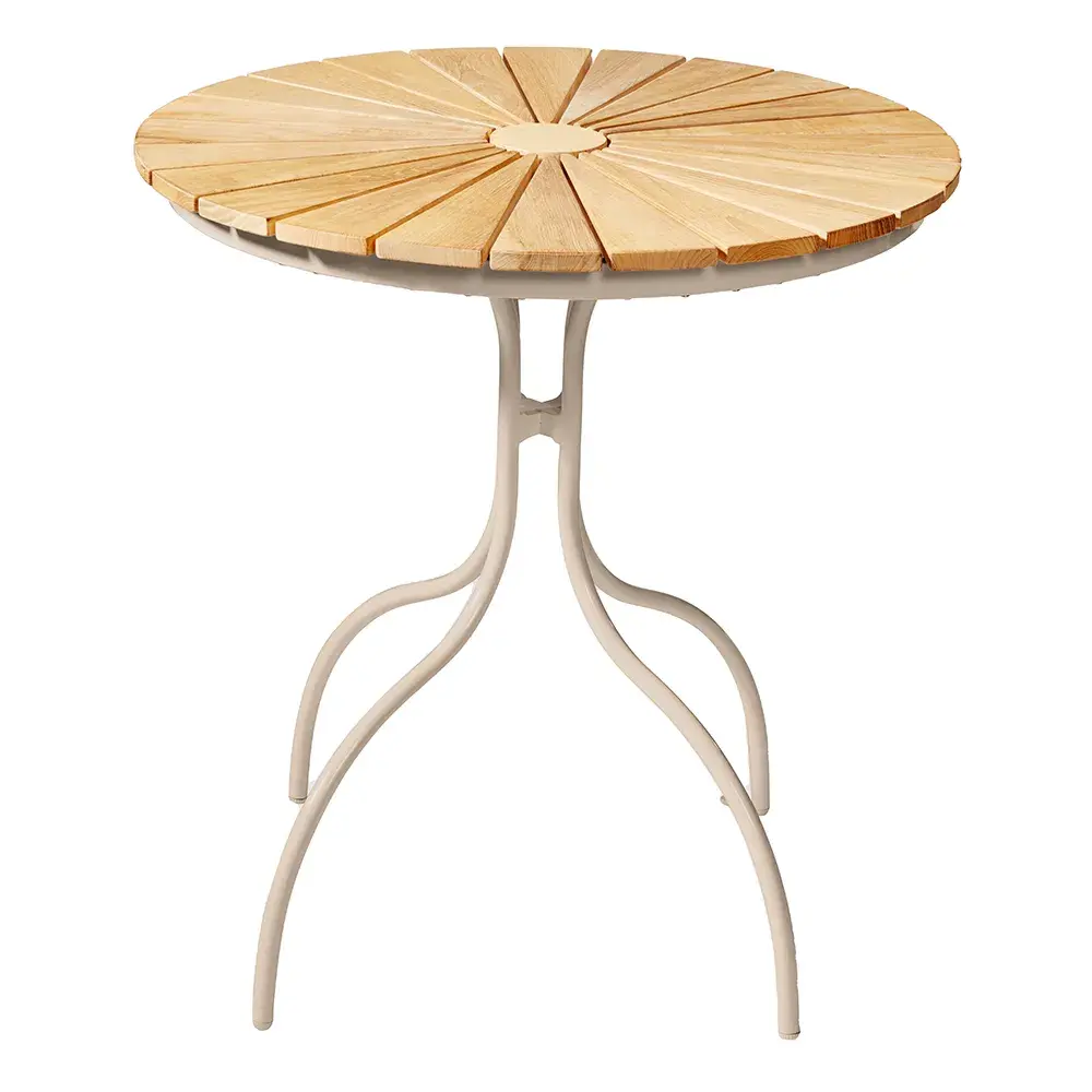 Ellen kafébord 80 cm sandgrå / teak