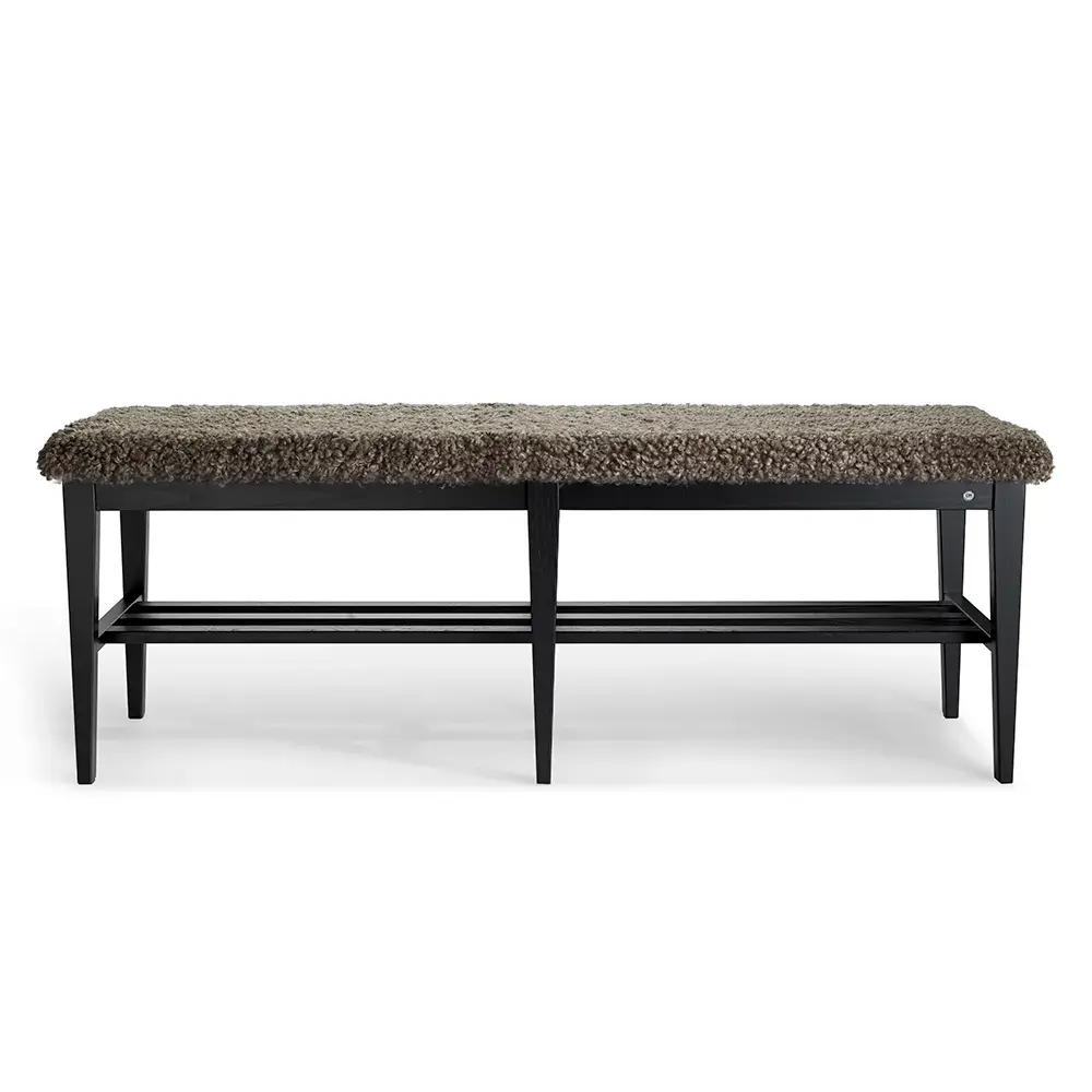 Nadja Bench 130 cm Svartbeiset ask/safeskinn Sahara
