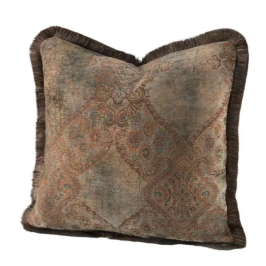Miralago Paisley Taupe putetrekk Fringe 60 x 60 Artwood