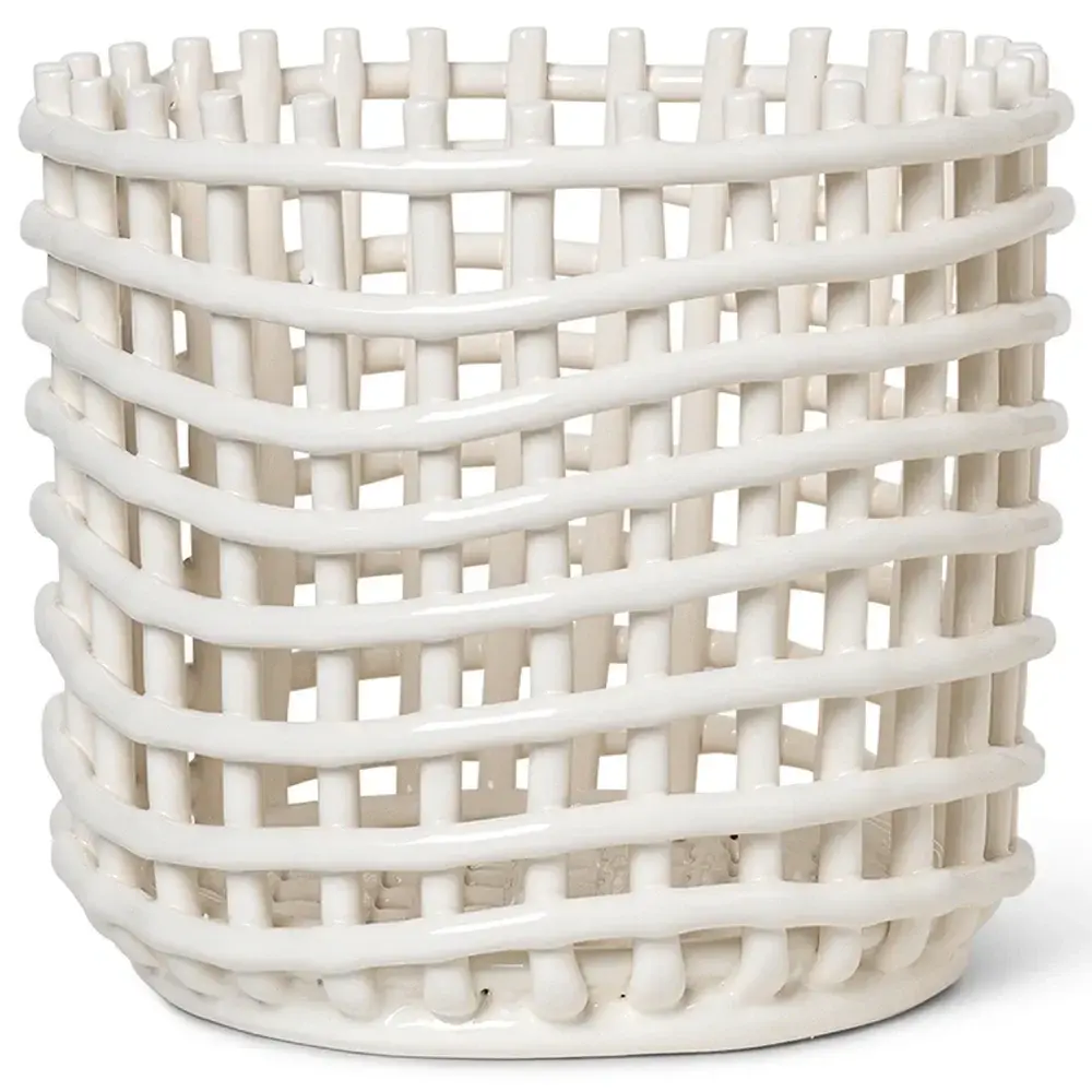 Ceramic Basket - Large - Off-white