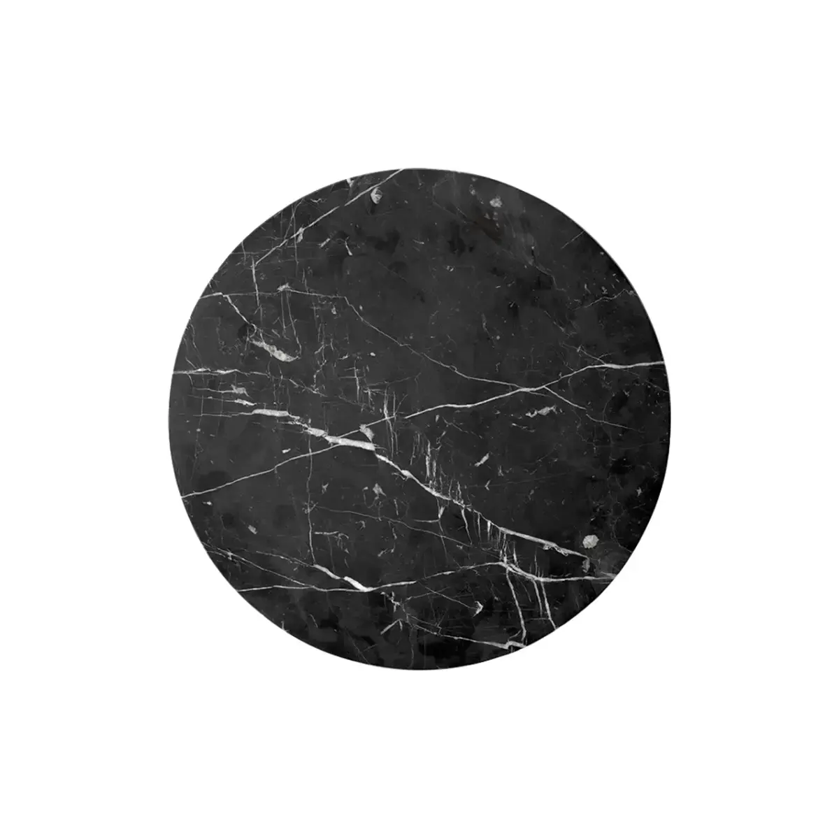 Androgyne bordplate i marmor Nero Marquina - Ø42 cm