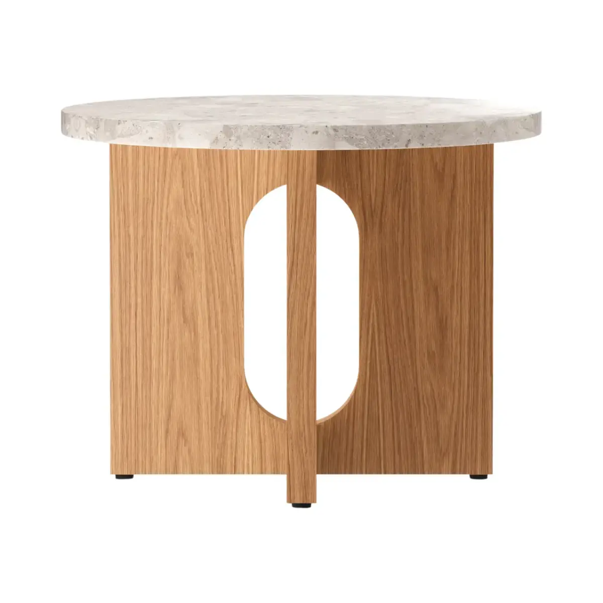 Androgyne Sidebord Eik/ Stein, Kunis Breccia - Ø50 cm