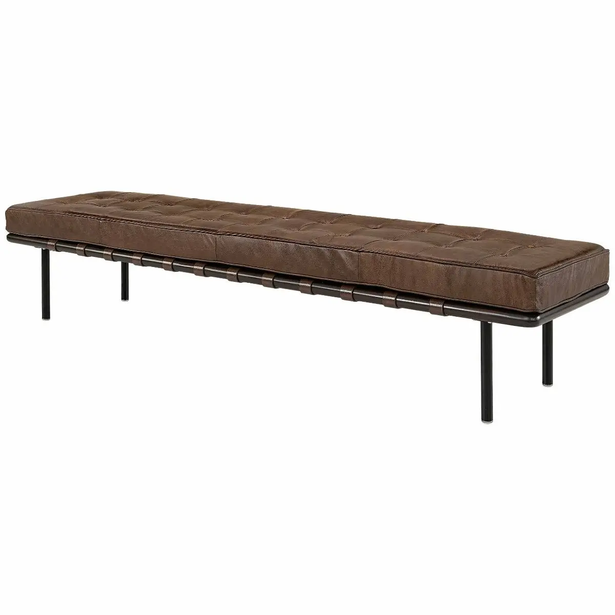 Princetown Benk 198 cm brunt skinn Artwood