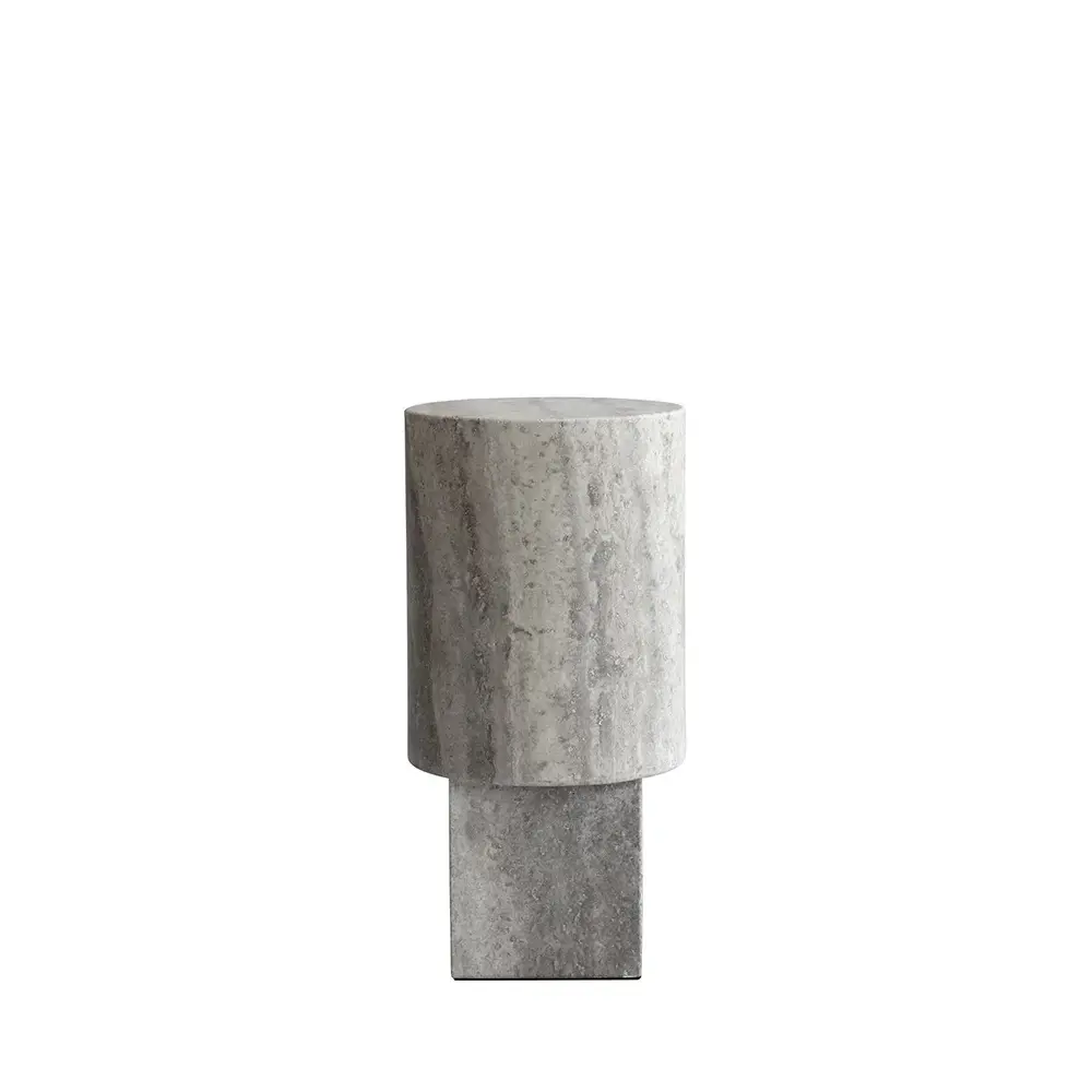 Column bord – sølvfarget travertin