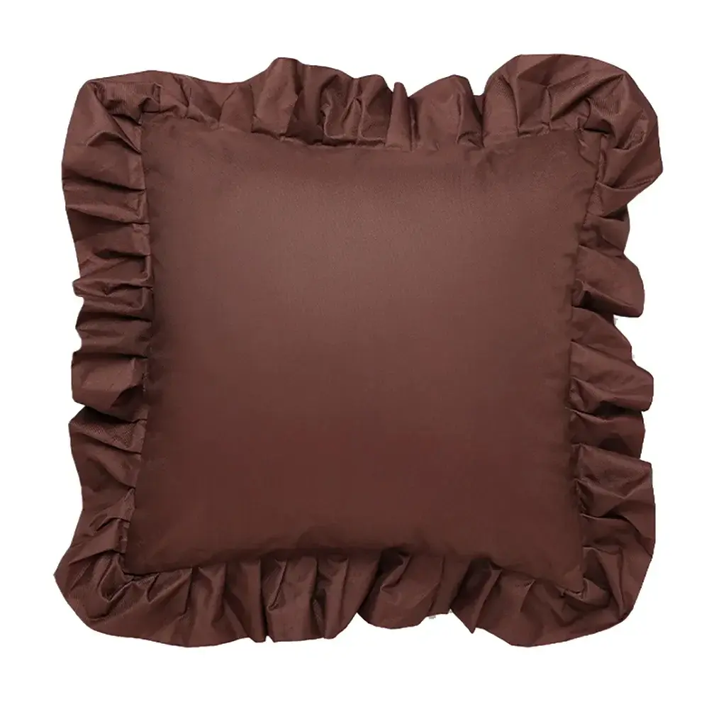 Pyntepute med volang 45x45 cm Brun