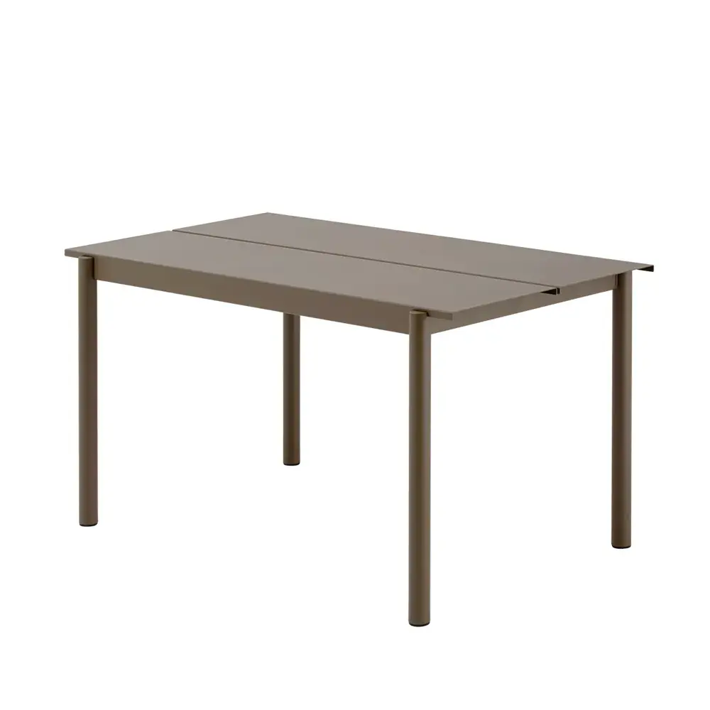Linear Steel Spisebord 140X75 cm Taupe