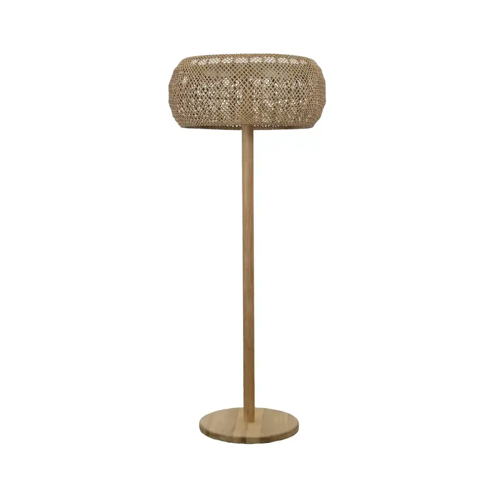 Illusion Glow gulvlampe m/natural Weave Teak