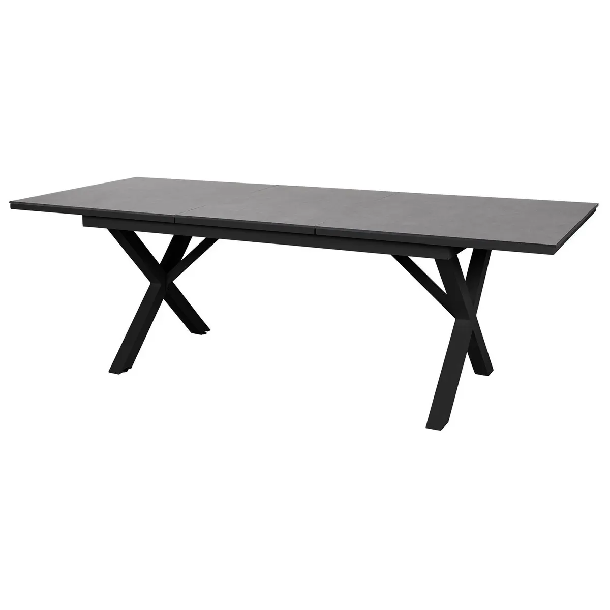 Hillmond Spisebord 100x166-226 cm svart/grå