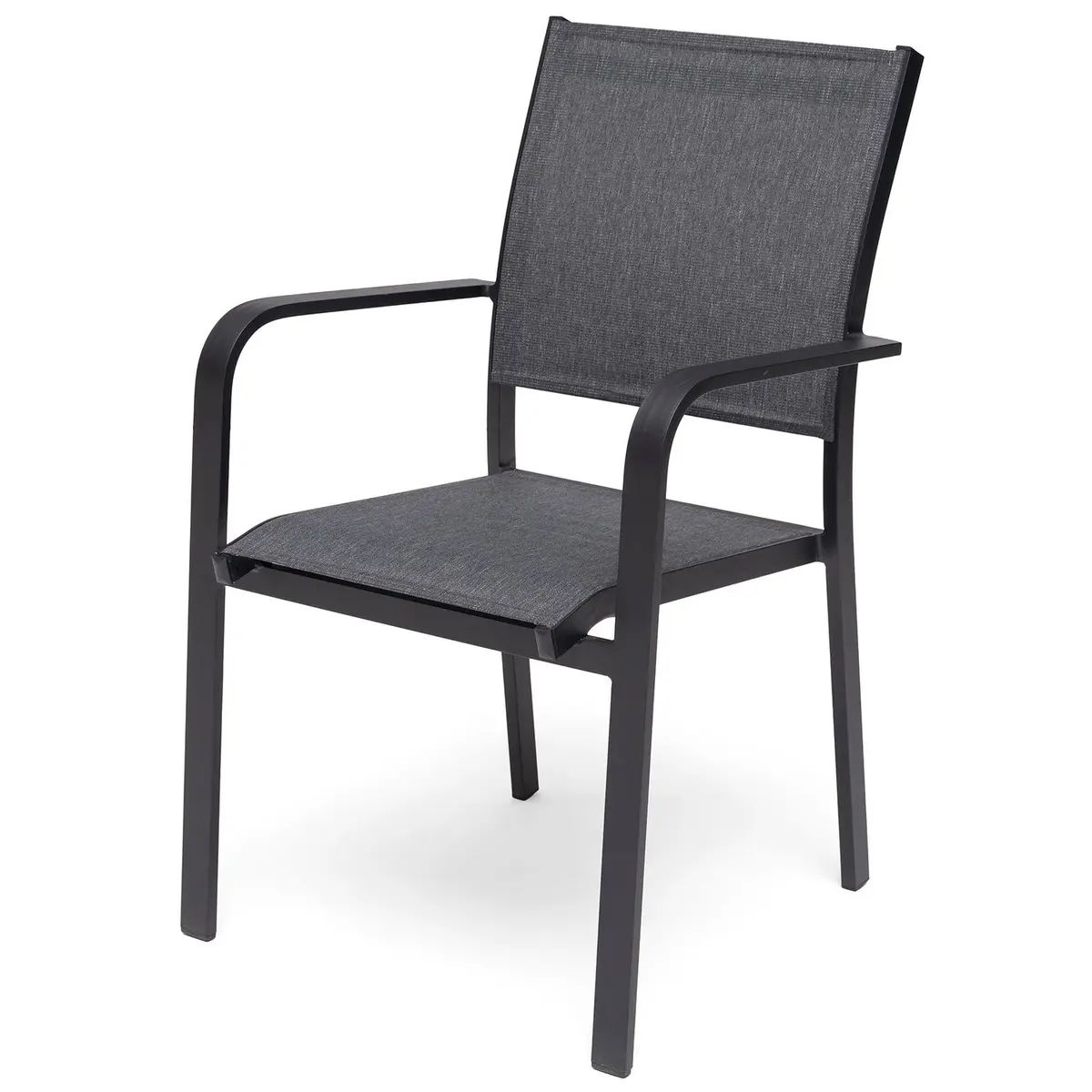 Hånger stablestol i svart aluminium.