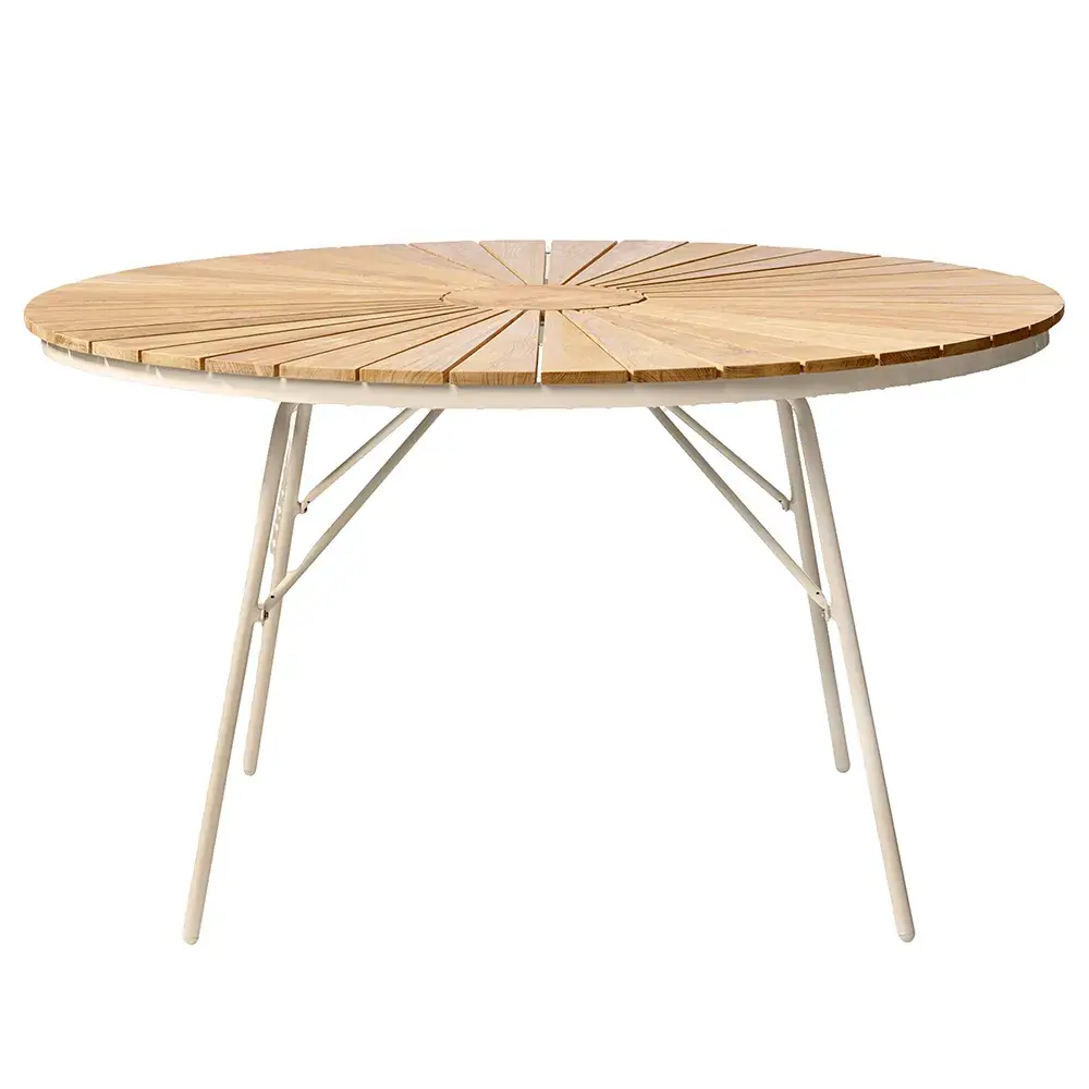 Ellen bord 130 cm Sandgrå / teak