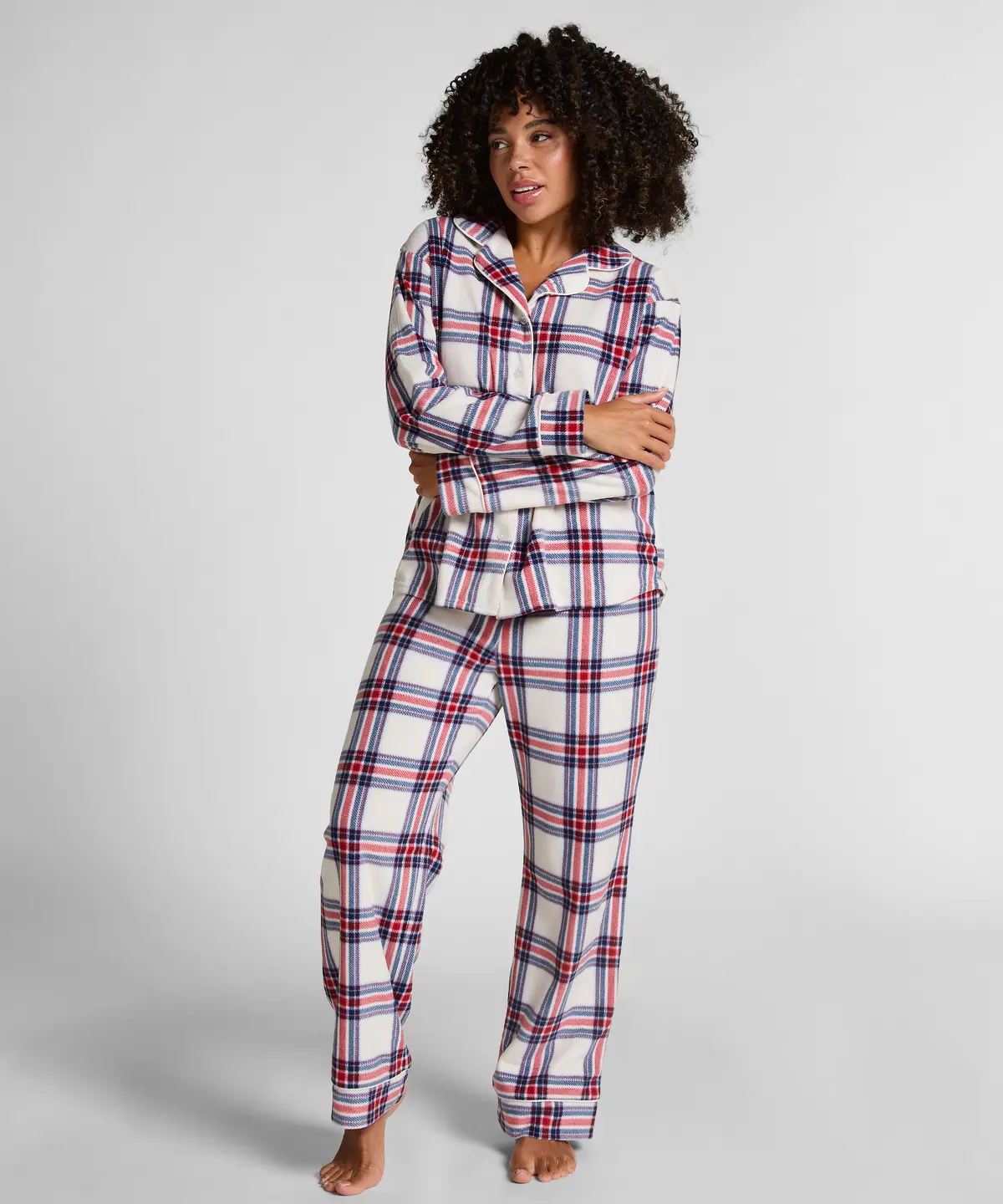 Pyjamassett i polarfleece - Hvit