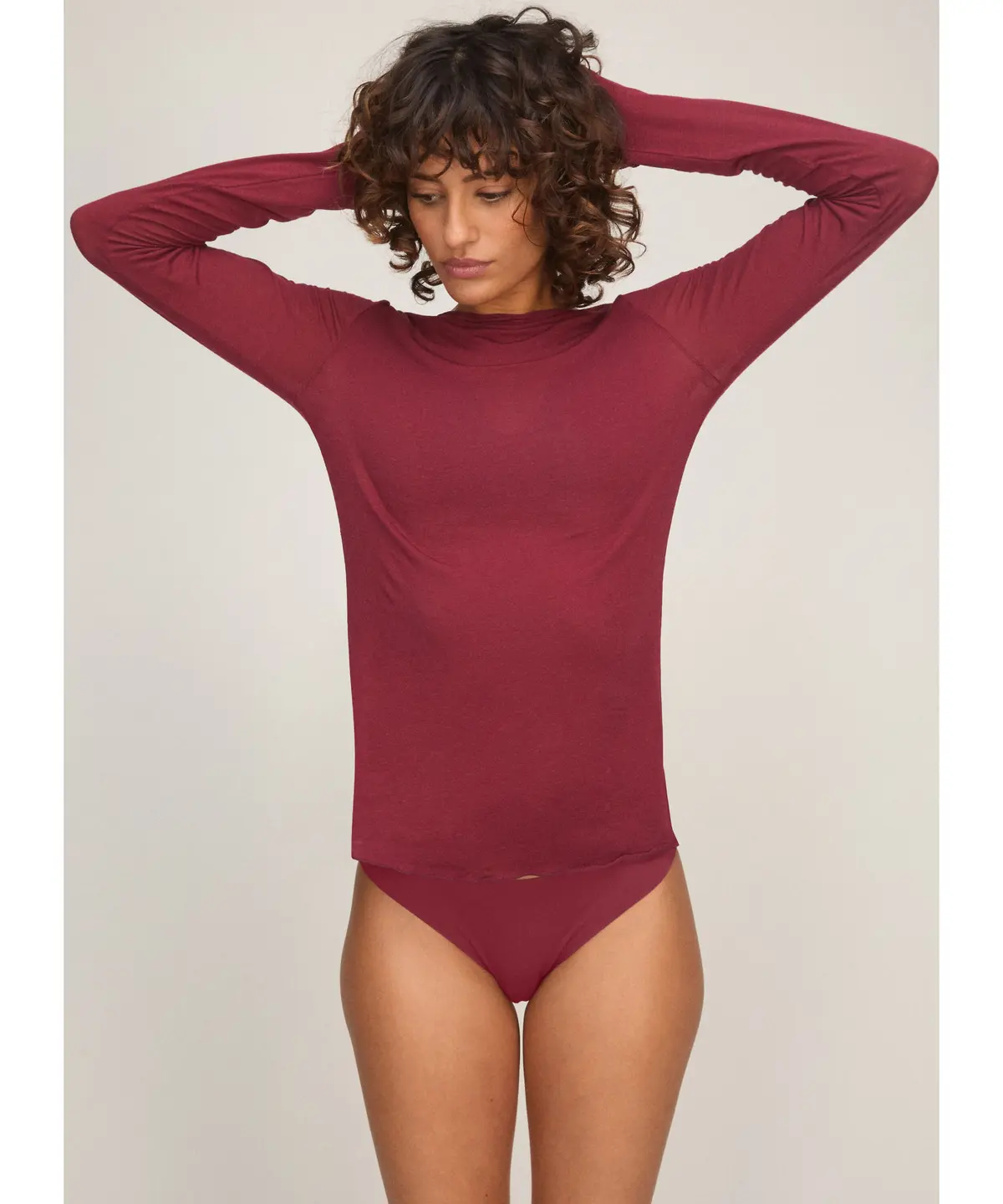 super soft båthals med cashmere skjorte - Rød