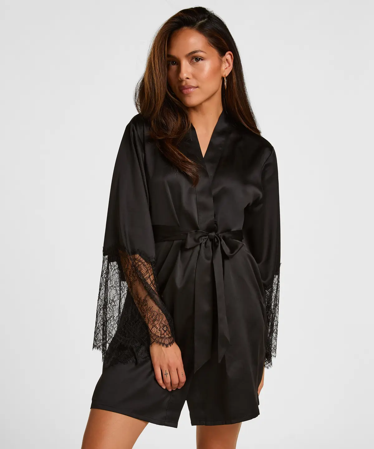 Kimono Satin - Svart