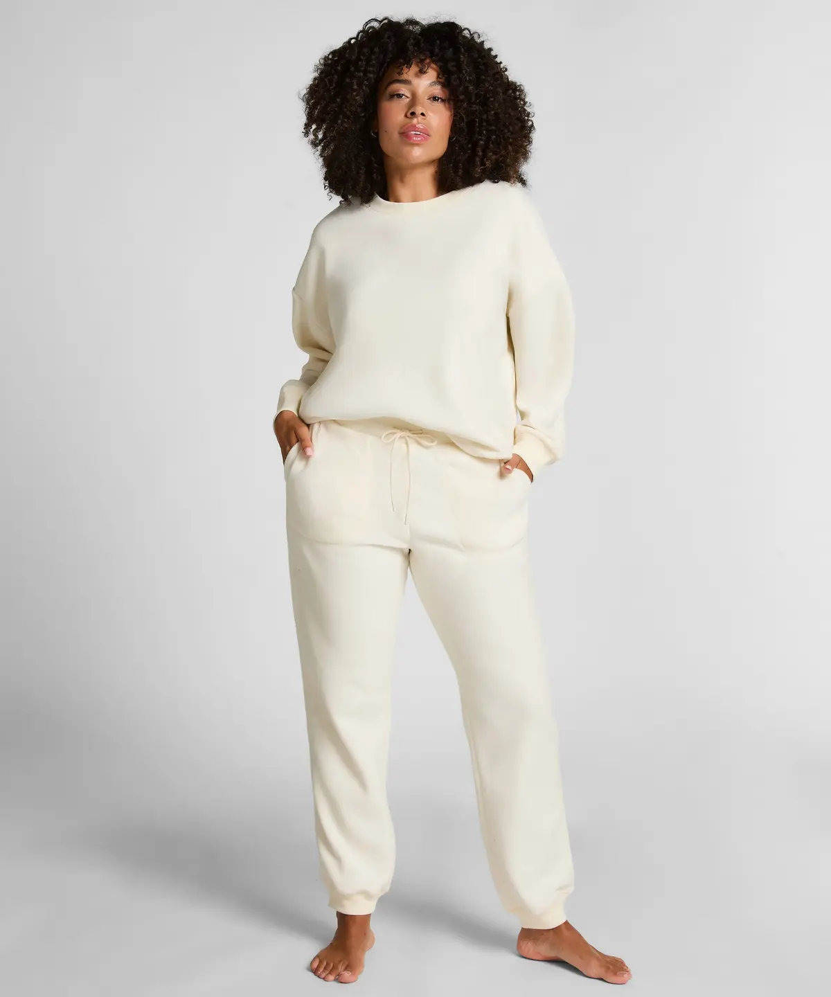 Jogger sporty fleece - Hvit