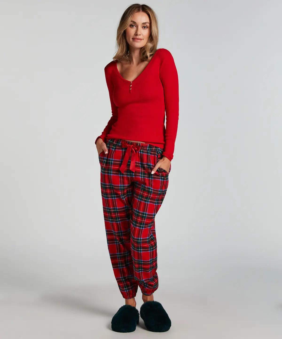 Pysjamassett Flannel - Rød