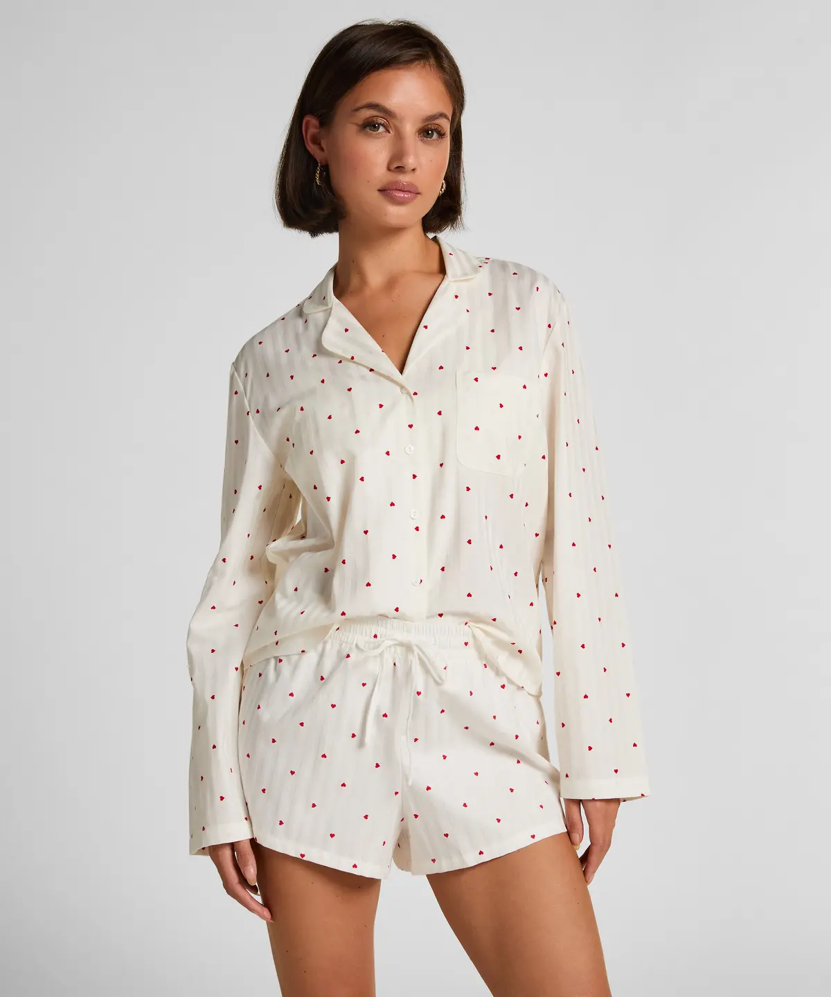 Short Cotton Hearts - Hvit