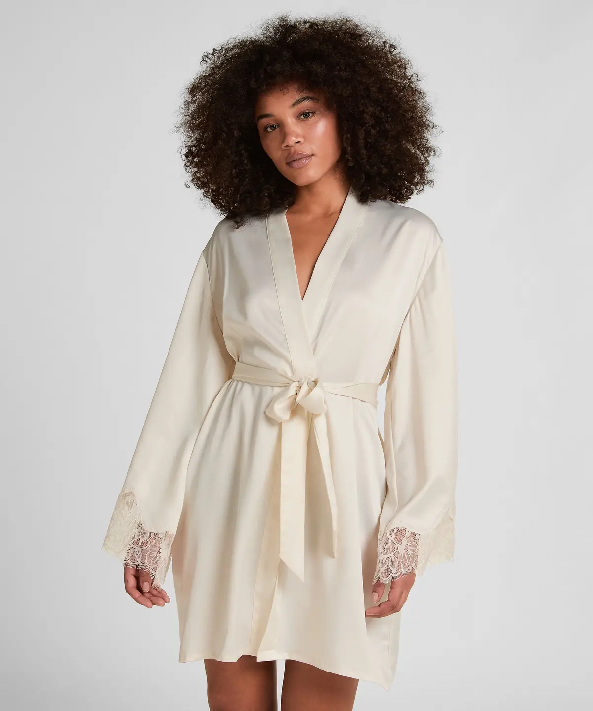 Kimono Satin Valerie - Hvit