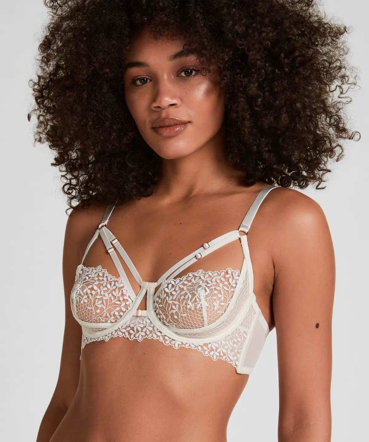Kristina Longline Bøyle-BH Uten Polstring - Hvit