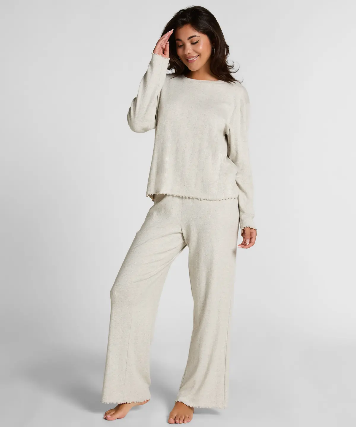 Pyjama Pant Loose Pointelle - Grå