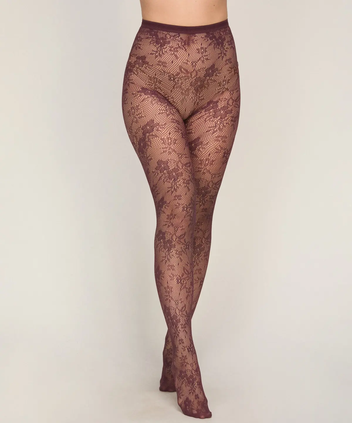 Tights Allover Lace Fishnet - Lilla