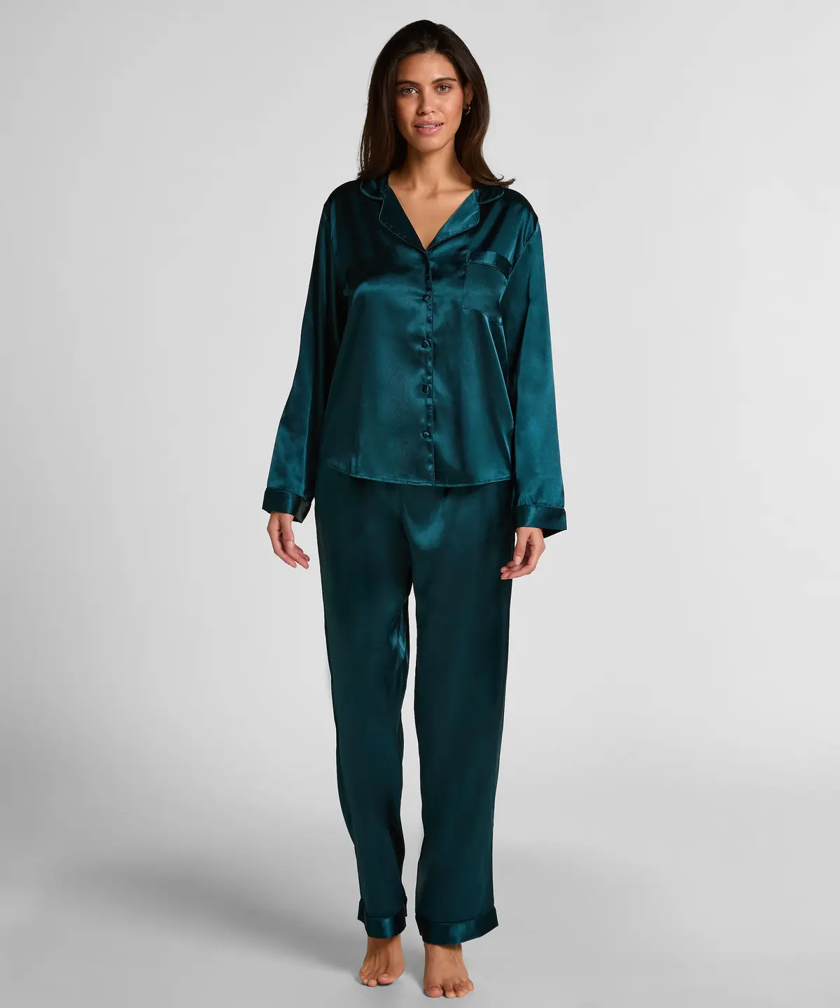 Pyjama Set Shiny Satin - Blå