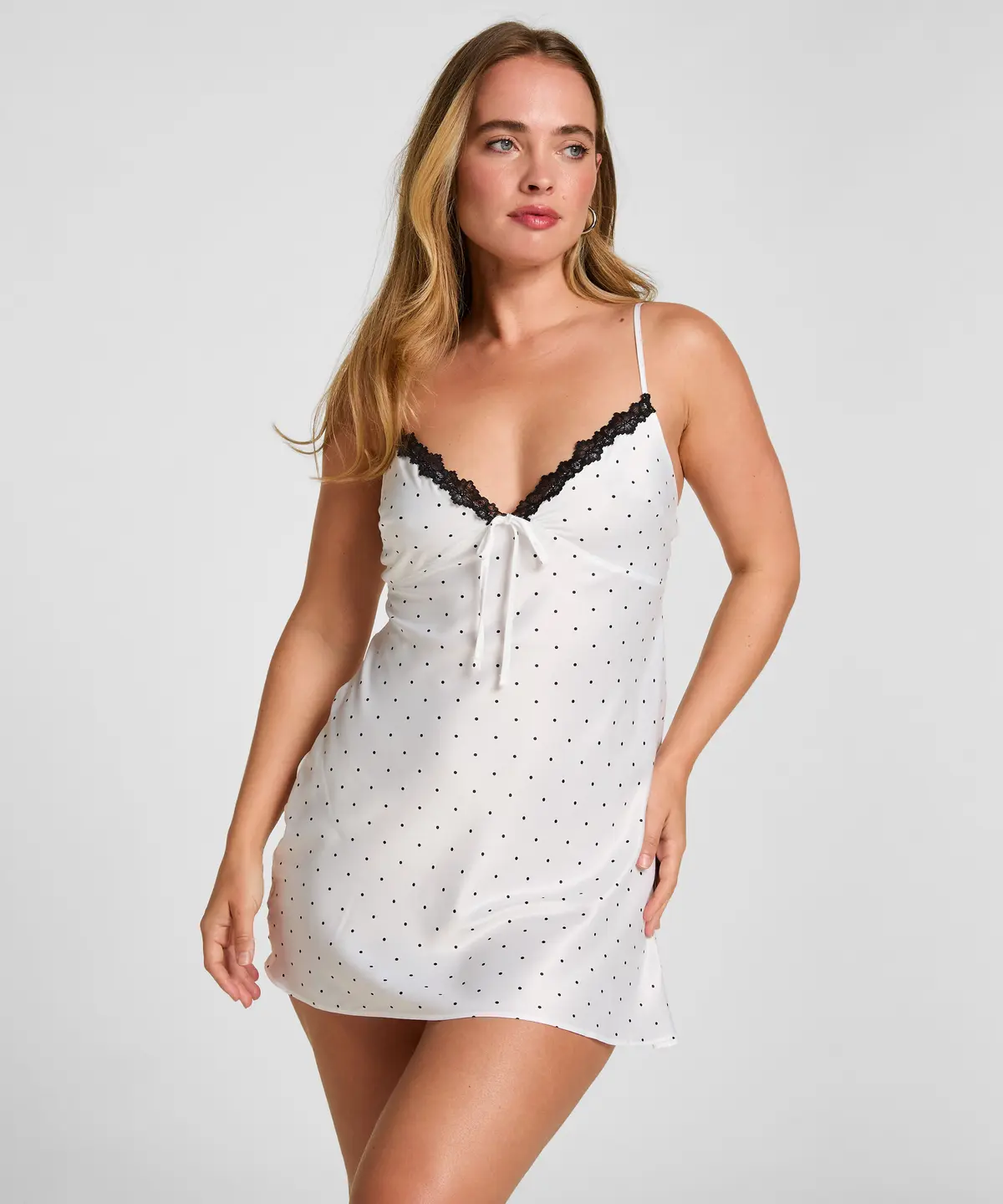 Slipdress Dolly Prikker - Hvit