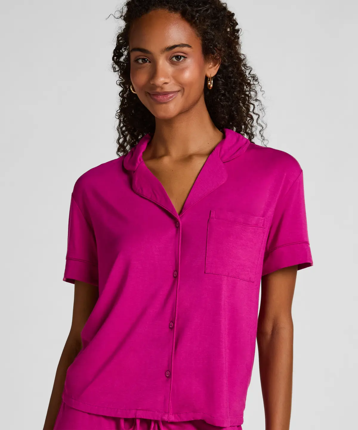 Essential kortermet jakke i jerseystoff - Rosa