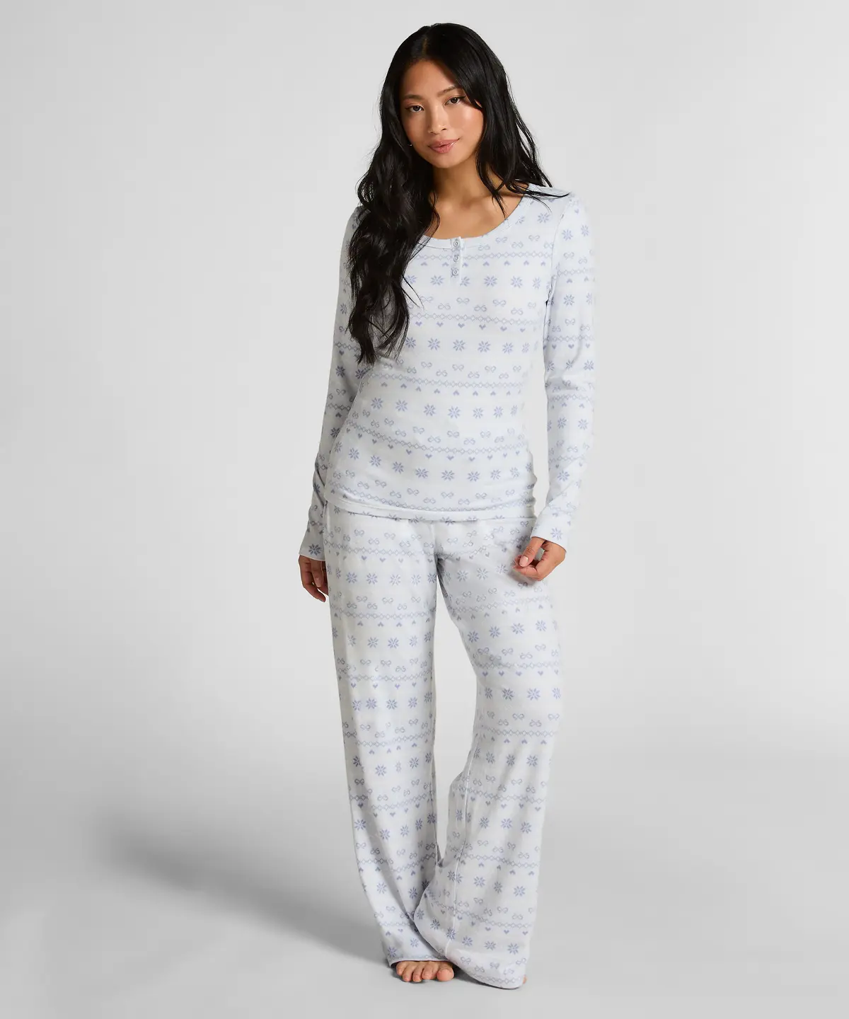 Pyjamasett jersey Fairisle - Blå