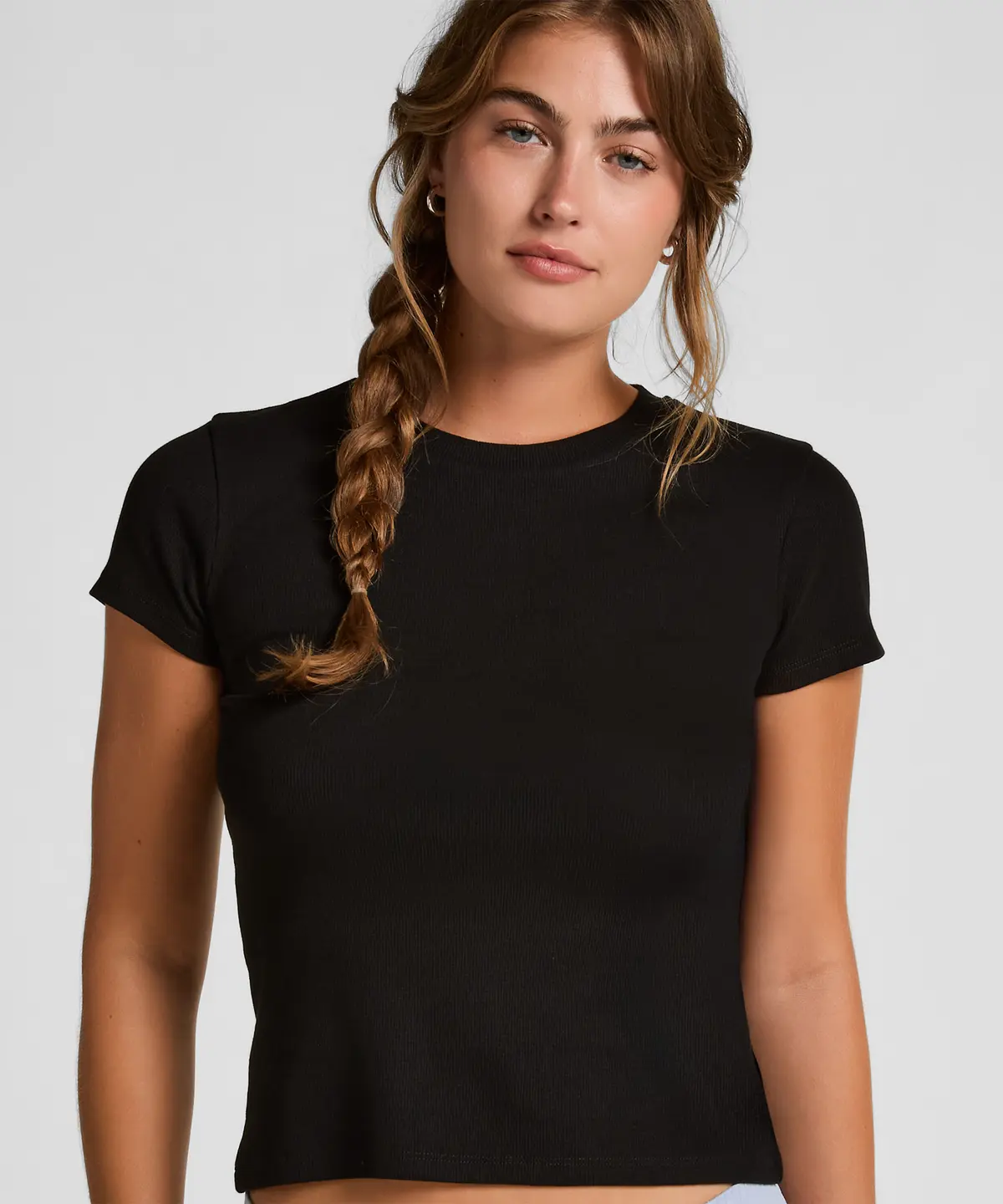 Ribbed Crew Neck Short-Sleeved Pyjama Top - Svart