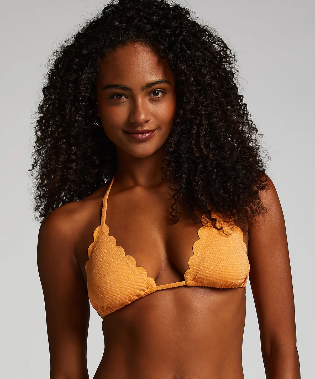 Triangle Bikinitopp Scallop Lurex - Oransje