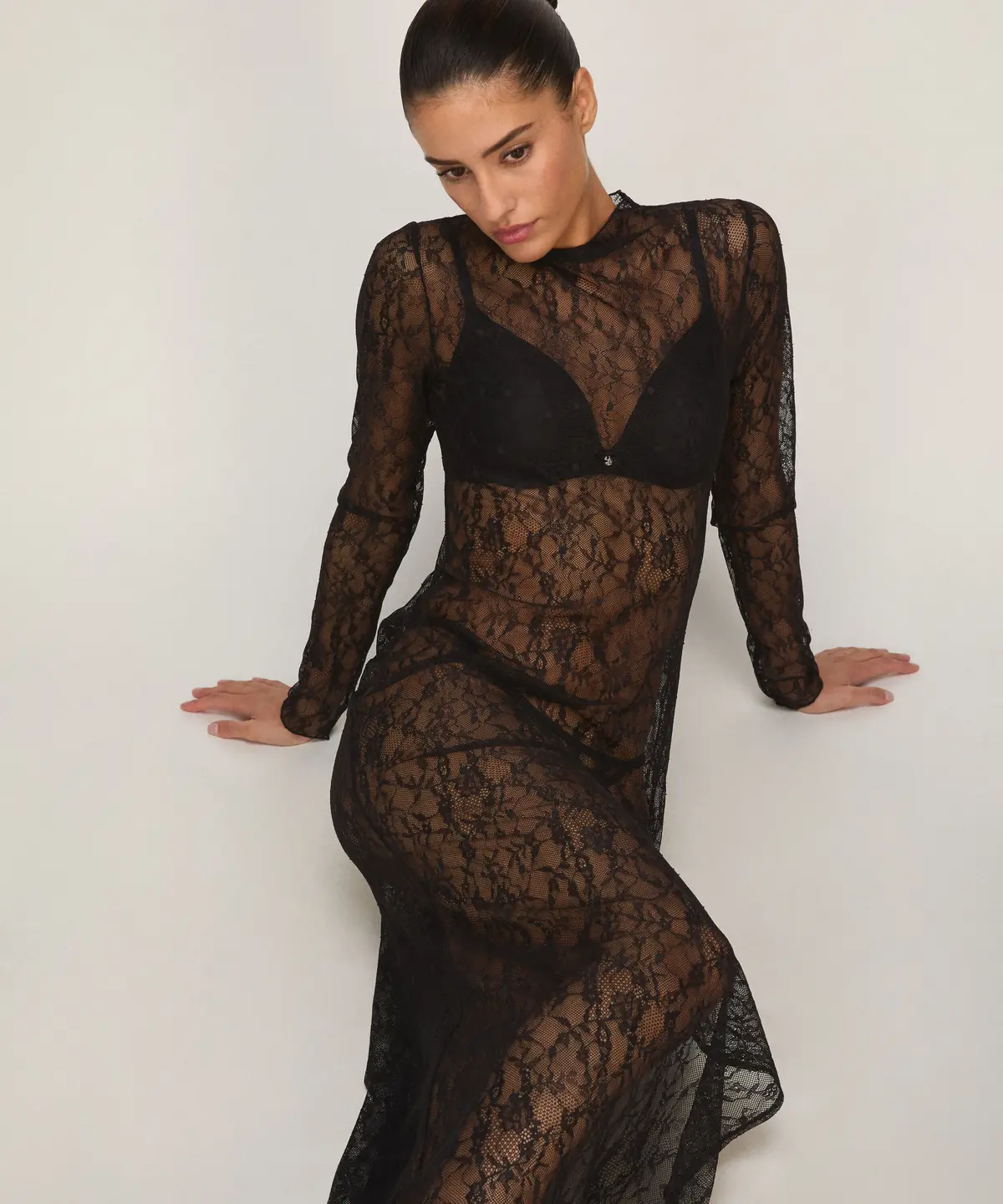 Slipdress Allover Lace - Svart